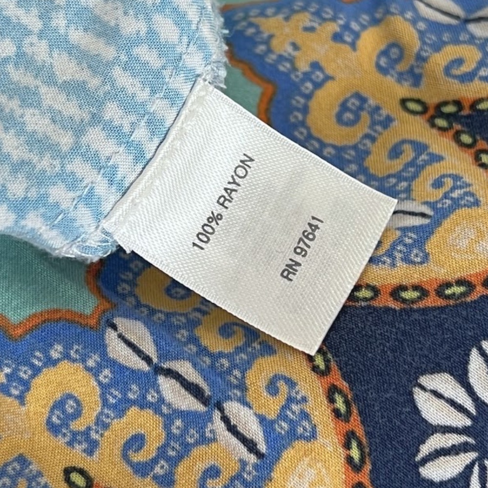 J. Jill Navy & Aqua Boho Tunic Blouse 🎉Host Pick🎉 - Picture 4 of 11
